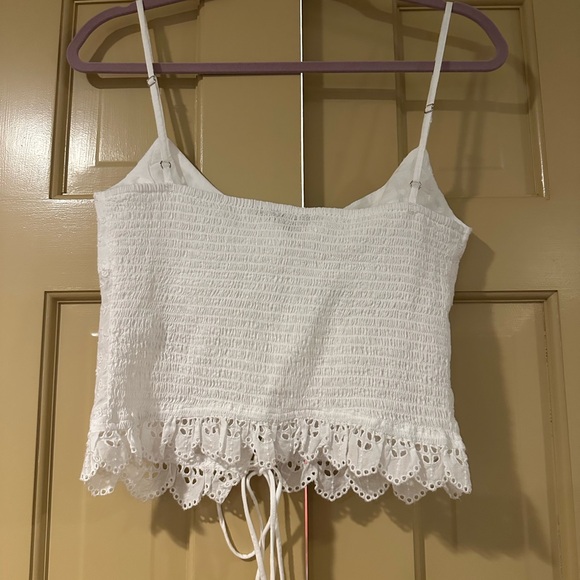 Zara White Embellished Tie Front Camisole - Picture 2 of 6
